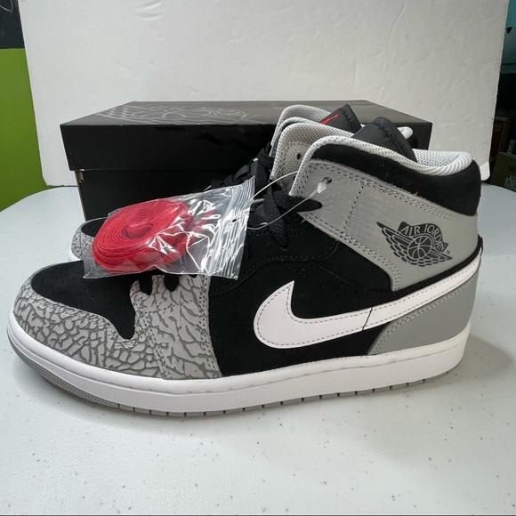 Air Jordan 1 Mid SE Black & Grey Mens Size 10 Basketball Sneakers - Picture 6 of 13